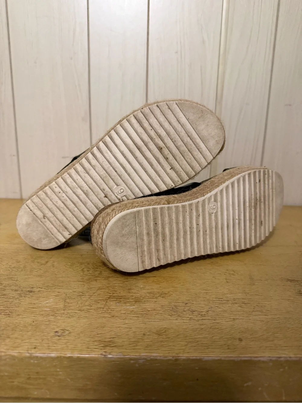 Big Buddha Black Platform Espadrille Sandals